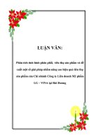 Luận văn phân tích tình hình phân phối, tiêu thụ sản phẩm và đề xuất một số giải pháp nhằm nâng cao hiệu quả tiêu thụ sán phẩm