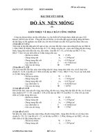 Bài thuyết minh đồ án nền móng