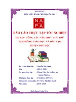 công tác văn thư - lưu trữ tại phòng giáo dục và đào tạo huyện phú lộc