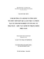 Ảnh hưởng của hành vi công dân tổ chức đến kết quả làm việc cá nhân tại các doanh nghiệp có vốn đầu tư Nhật Bản khu vực kinh tế trọng điểm phía nam