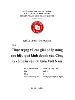 Thực trạng và các giải pháp nâng cao hiệu quả kinh doanh của công ty cổ phần vận tải biển việt nam
