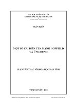 Một số cải biên của mạng hopfield và ứng dụng