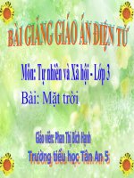 Bài giảng mom TNXH lớp 3 bài 58:  Mặt trời