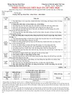 PHIẾU ĐÁNH GIÁ TIẾT DẠY Ở CẤP TIỂU HỌC