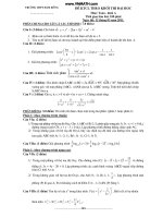 Đề và Đáp án thi thử ĐH trường THPT Hàm Rồng Thanh Hóa 2011