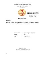 PHÂN TÍCH HOẠT ĐỘNG CÔNG TY BẢO HIỂM