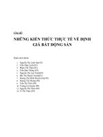 NHỮNG KIẾN THỨC THỰC TẾ VỀ ĐỊNH GIÁ BẤT ĐỘNG SẢN