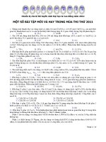 Bài tập Hóa học mới và hay trong mùa thi thử 2011