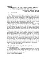 Báo cáo rèn kỹ năng cảm thụ văn học trong thế đối sánh cho học sinh giỏi môn ngữ văn