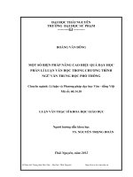 một số biện pháp nâng cao hiệu quả dạy học phần lí luận văn học trong chương trình ngữ văn trung học phổ thông