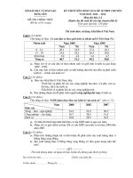 ĐỀ THI ĐỊA CHUYÊN HƯNG YÊN 2011