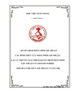 phân tích các hình thức phân phối lợi nhuận của doanh nghiệp