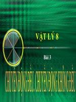 bài giảng vật lý 8 bài 3 chuyển động đều-chuyển động không đều