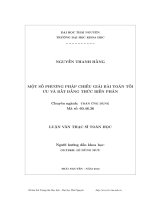 một số phương pháp chiếu giải bài toán tối ưu và bất đẳng thức biến phân