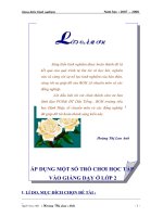 Áp dụng một số trò chơi vào giảng dạy