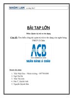 Tìm hiểu công tác quản trị rủi ro tín dụng của ngân hàng TMCP Á Châu