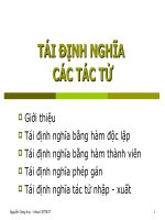 TÁI ĐỊNH NGHĨA CÁC TÁC TỬ