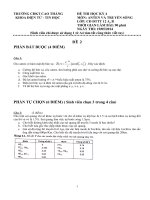 Đề thi Ăngten và truyền sóng