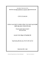 nâng cao chất lượng công tác đào tạo nghề trên địa bàn tỉnh yên bái
