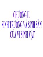 BAI 25: SINH TRUONG VÀ SINH SAN CUA VI SINH VAT