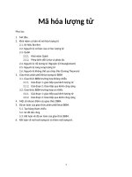 Báo cáo môn Mã hóa an toàn dữ liệu Mã hóa lượng tử