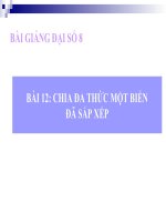 bài giảng đại số 8 chương 1 bài 12 chia đa thức một biến đã sắp xếp