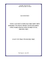 Nâng cao chất lượng dạy học kiến thức sinh học ứng dụng thuộc sách giáo khoa công nghệ 10 bằng giáo án điện tử đa phương tiện