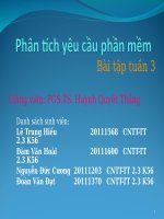 slide báo cáo bài tập tuần 3 phân tích yêu cầu phần mềm