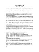 TIÊU CHUẨN QUỐC GIA TCVN 8721 : 2012 ĐẤT XÂY DỰNG CÔNG TRÌNH THỦY LỢI - PHƯƠNG PHÁP XÁC ĐỊNH KHỐI LƯỢNG THỂ TÍCH KHÔ LỚN NHẤT VÀ NHỎ NHẤT CỦA ĐẤT RỜI TRONG PHÒNG THÍ NGHIỆM