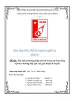 Bài tập lớn xử lý ngôn ngữ tự nhiên đề tài tìm hiểu phương pháp tách từ trong văn bản tiếng việt theo hướng tiếp cận của giải thuật di truyền
