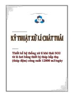 thiết kế hệ thống xử lý khí thải từ lò hơi bằng thiết bị tháp hấp thụ