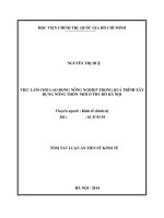 Việc làm cho lao động nông nghiệp trong quá trình xây dựng nông thôn mới ở thủ đô hà nội (tt)