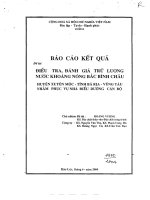 Điều tra, đánh giá trữ lượng nước khoáng nóng Bắc Bình Châu huyện Xuyên Mộc tỉnh Bà Rịa Vũng Tàu nhằm phục vụ nhà điều dưỡng cán bộ