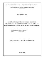nghiên cứu đặc tính sinh học, sinh thái của một số sâu hại chính trên cây cà chua và biện pháp phòng chống tổng hợp ở tỉnh lâm đồng ( thông tin website)