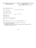 Đề kiểm tra chất lượng đầu năm Toán 8 (2011 - 2012)