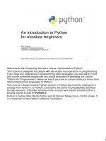 An introduction to python for absolute beginners