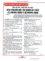 Dùng tính đơn điệu tìm nghiệm duy nhất của phương trính và hệ phuong trình