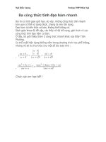 Hai công thức tính đạo hàm HS trong 5 giây