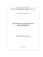 Phát triển du lịch cuối tuần tỉnh Bình Dương