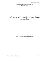 SỔ TAY KỸ THUẬT THI CÔNG  ĐH KIẾN TRÚC TP.HCM