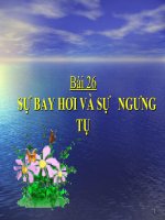 bài giảng vật lý 6 bài 26 sự ngưng hơi và sự ngưng tụ