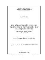 lập kế hoạch chiến lược cho trường trung cấp nghề số 1 giai đoạn 2010 đến 2020