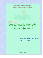 SKKN một số phương pháp giải phương trình vô tỉ