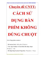Chuyên đề chuyên đề CNTT  CÁCH sử DỤNG bàn PHÍM KHÔNG DÙNG CHUỘT