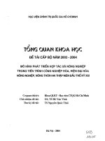 Mô hình phát triển hợp tác xã nông nghiệp trong tiến trình công nghiệp hóa, hiện đại hóa nông nghiệp, nông thôn hai thập niên đầu thế kỷ 21