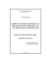 Nghiên cứu đánh giá độ nhạy của phương pháp Von Ampe hòa tan xác định lượng vết Bitmut (III)