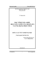 Đặc tính Von Ampe hào tan catốt của Selen (IV) và ứng dụng phân tích