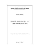 Loại bỏ các mẫu tin nhân bản thừa trong cơ sở dữ liệu quan hệ