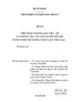 Hiệp định thương mại Việt Mỹ và những yêu cầu đặt ra đối với việc hoàn thiện hệ thống pháp luật Việt Nam (toàn văn)