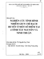 Nghiên cứu tình hình nhiễm giun chỉ bạch huyết ở một số điểm tại 4 tỉnh Tây Nguyên và Ninh Thuận